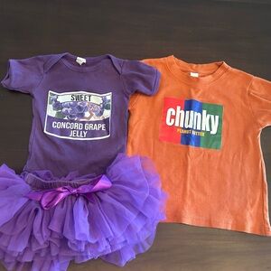 Purple Tutu and Orange Graphic Tee Set